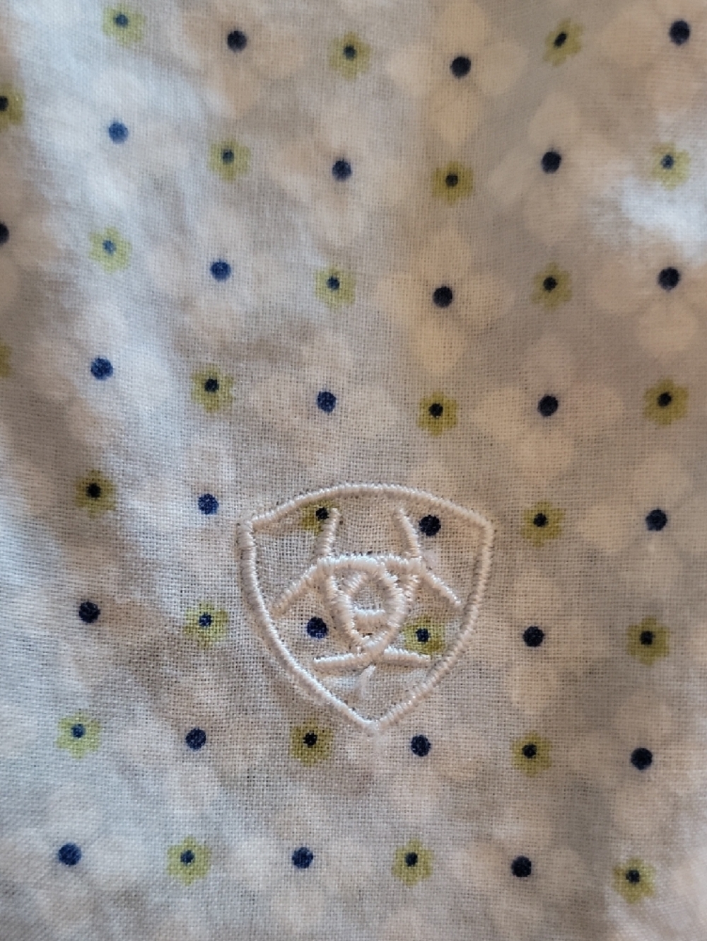 Ariat Button-Up Shirt Navy Dot Pattern Size S/P - Picture 10 of 10